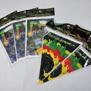 Vintage Godzilla 3 Loot Bags And 2 banners 1998 NOS Creative Expressions